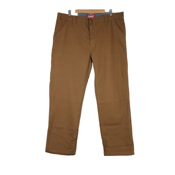 Coleman men's stretch canvas tear‎ resistant fleece lined outdoor pants - Picture 1 of 11